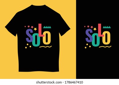 Farbige Solo-Design-Vektorgrafik für den Druck auf T-Shirt.