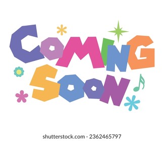  Colorful words・coming soon, vector illustration