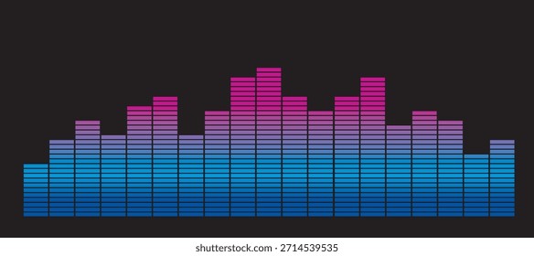 Colorful sound audio equalizer bars visualization (black background)