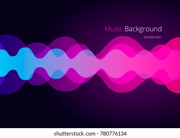 Colorful  sound wave abstract vector background