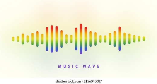 Farbiger Klangwellenausgleicher. Hintergrunddesign musikalische Schallwelle. Vektorgrafik. EPS10