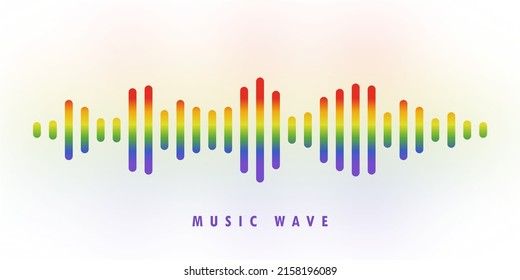 Farbiger Klangwellenausgleicher. Hintergrunddesign musikalische Schallwelle. Vektorgrafik. EPS10