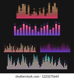 Farbiger Soundeffekt-Vektordesign-Set