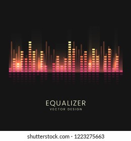 Diseño vectorial de ecualizador de ondas de sonido colorido