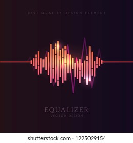 Colorful sound wave equalizer vector design
