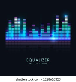 Colorful sound wave equalizer vector design