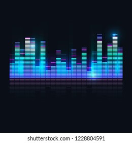 Colorful sound wave equalizer vector design