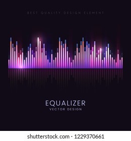 Diseño vectorial del ecualizador de ondas de sonido coloridas