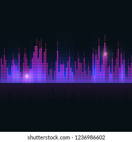 Colorful sound wave equalizer vector design