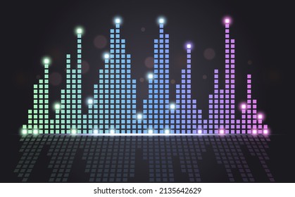 Diseño vectorial de ecualizador de ondas de sonido colorido