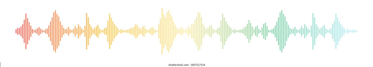 Colorful sound wave equalizer. Sound waves vector