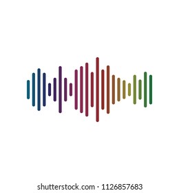 Colorful sound wave icon. Gradient music wave icon