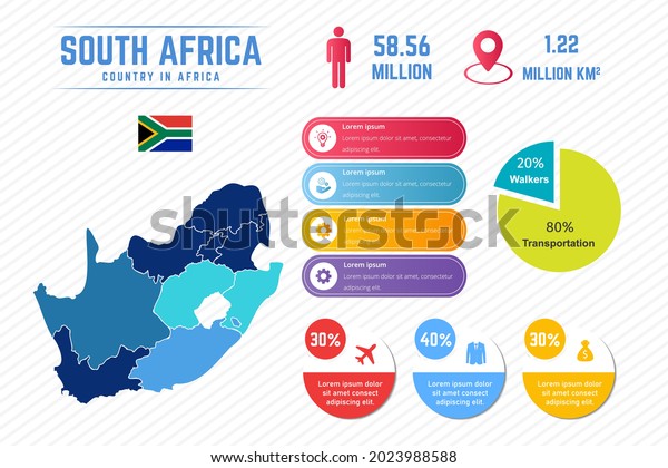 Colorful South\
Africa Map Infographic\
Template