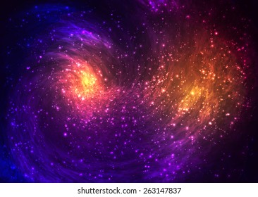 Colorful space background with Nebula, stellar dust, bright light. Vector illustration.