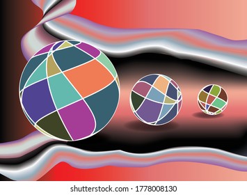 Colorida bola espacial a tiempo