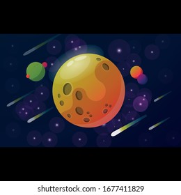 objetos de espacio colorido en el gráfico vectorial