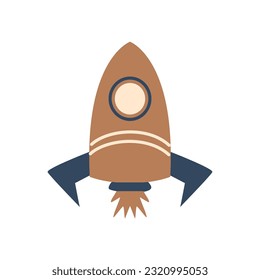 colorful space rocket composition design