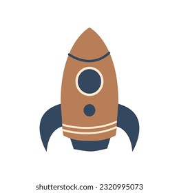 colorful space rocket composition illustration