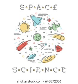 Colorful Space Science illustration (eps10);