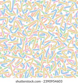 Colorida Spaghetti Confetti Textura Sin Maravilla. Sumérjase en una alegría vibrante con esta textura sin fisuras de espagueti o confeti coloridos. Perfecto para añadir un toque lúdico a sus diseños.