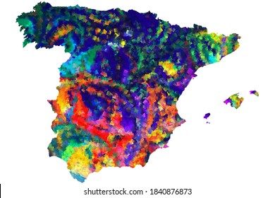 Colorful spain map vector design