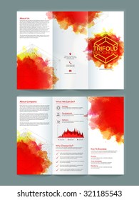 Colorful spalsh decorated stylish Business Trifold, Flyer, Banner or Template design.