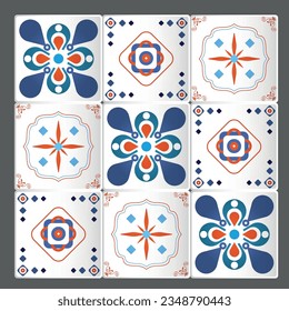 Colorful and Spanish geometric style mosaics

