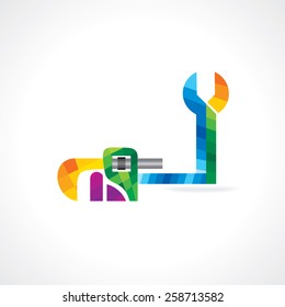colorful spanner creative service idea