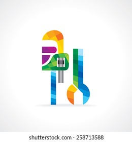 colorful spanner creative service idea