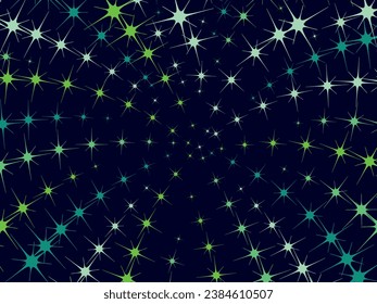 Colorful sparking firework. Christmas vector pattern of bright sparkling magical neon multi-colored particles, sparks and stars shining with special light on dark background. 