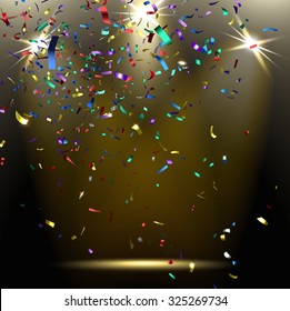 colorful sparkling confetti on a dark background