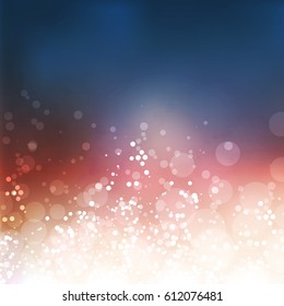Colorful Sparkling Cover Design Template with Abstract, Blurred Background for Christmas, New Year or Other Holiday Designs