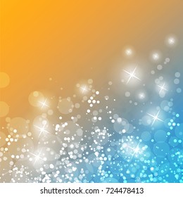 Colorful Sparkling Cover Design Template with Abstract, Blurred Background for Christmas, New Year or Other Holiday Designs