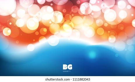 Colorful Sparkling, Glittering Bubbly Pattern, Design Template with Abstract Blurred Background