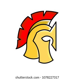 Colorful Spartan Helmet. Greek or Roman warrior - Gladiator, legionnaire soldier