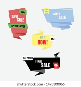 colorful special offer sale tag price, shopping concept, banner sign discount promotion price set, flat design, vector, illustration