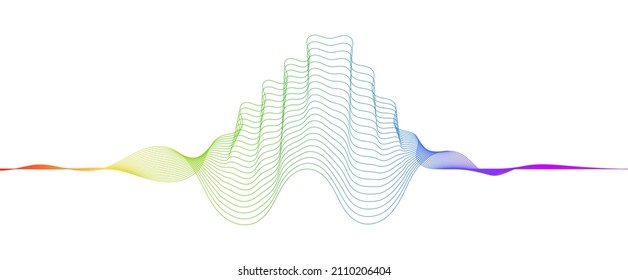 colorful spectrum background or dynamic flowing vector wave lines isolated on white background	