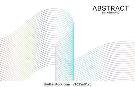 colorful spectrum background or dynamic flowing vector wave lines isolated on white background