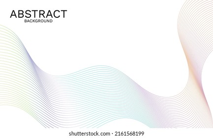 colorful spectrum background or dynamic flowing vector wave lines isolated on white background