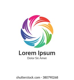 Colorful spectrum circle loop symbol. Circle logo vector design.