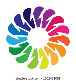 Colorful spectrum circular logo design. Vector illustration
