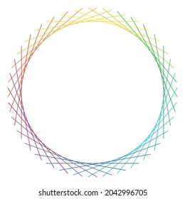 Colorful, spectrum colored abstract mandala, motif icon. Abstract circular, multicolor design element