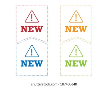 Colorful spectrum geometric new ribbon sign object vector graphic illustration template isolated on white background