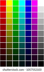 Colorful Spectrum Samples for Polygraphy. Rainbow Checked Pattern. Vector Illustration
