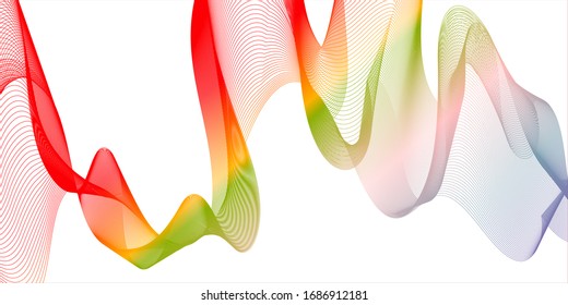 Colorful, spectrum wave, abstract colorful effect isolated on white background