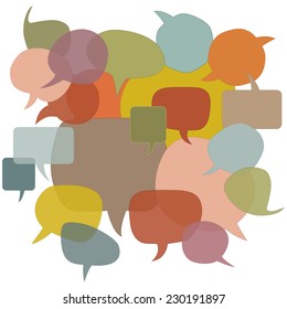 Colorful speech balloons and bubbles set in vector