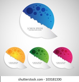 colorful speech bubble banners