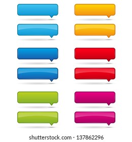 Colorful speech bubble buttons