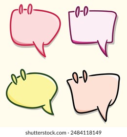 Colorful speech bubble chat with doddle style