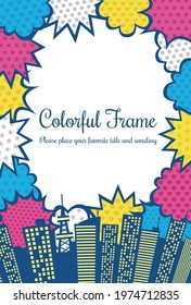 Colorful speech bubble city background material